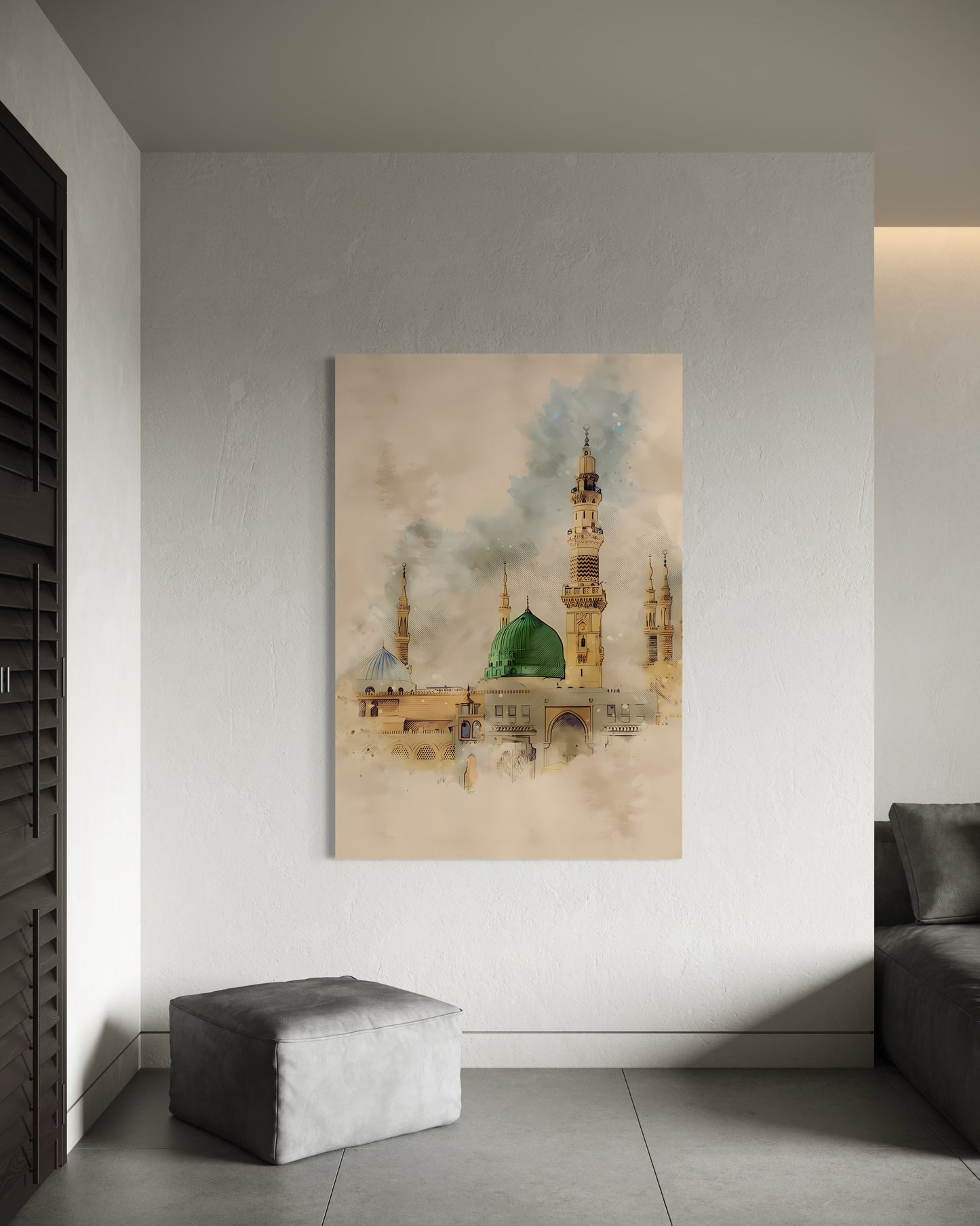 Masjid an-Nabawi Watercolour Canvas