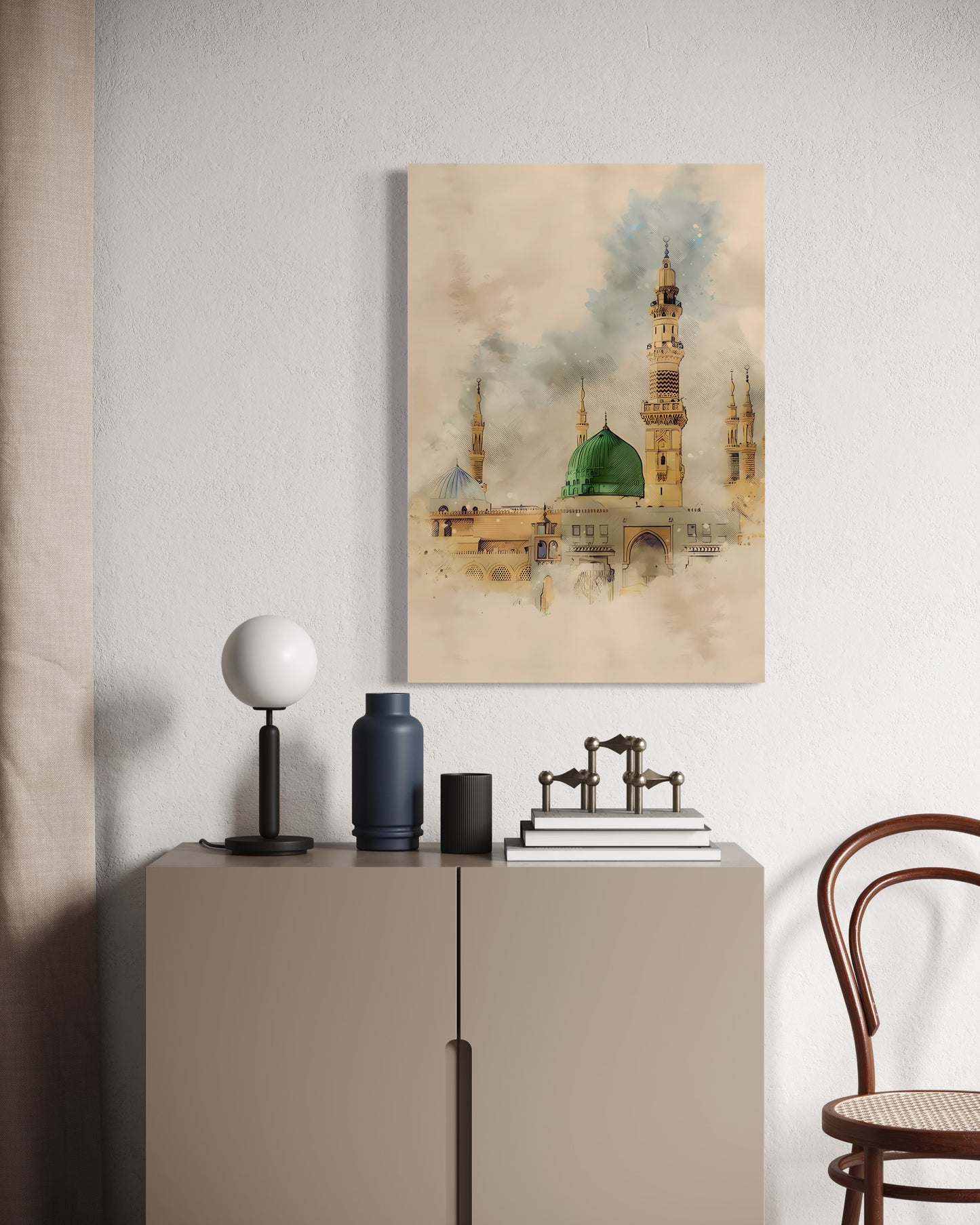 Masjid an-Nabawi Watercolour Canvas