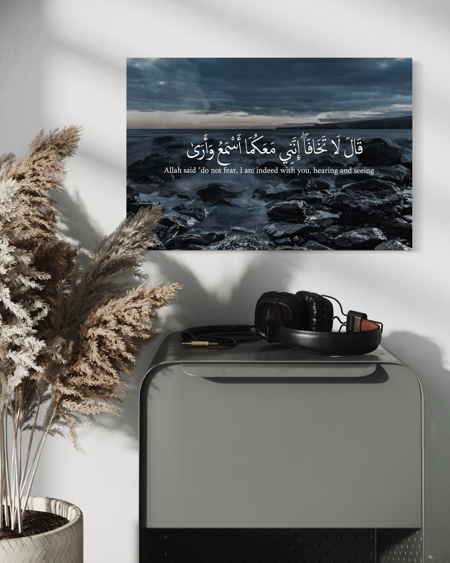 "Do not fear, I am indeed with you, hearing and seeing" – Rocky Waters Canvas