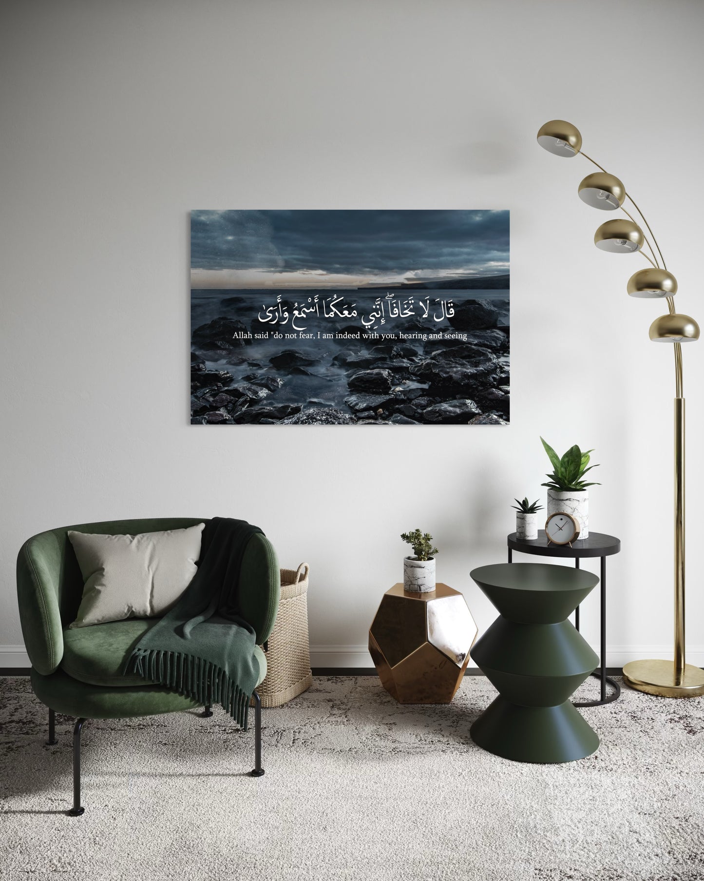 "Do not fear, I am indeed with you, hearing and seeing" – Rocky Waters Canvas