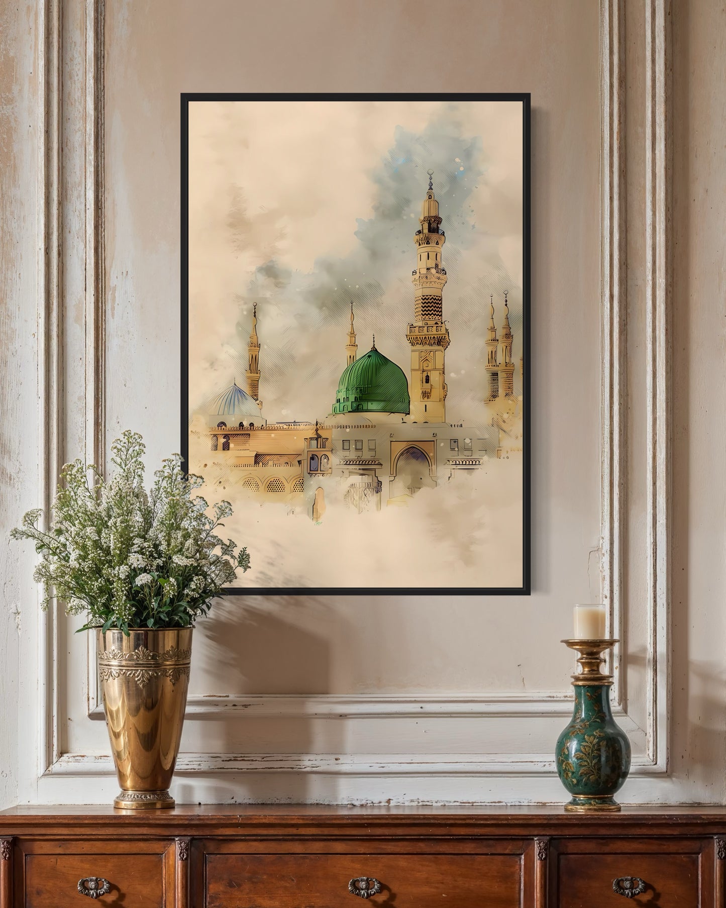 Masjid an-Nabawi Watercolour Canvas