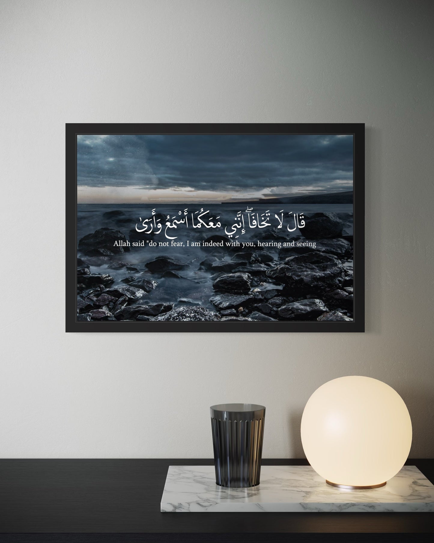 "Do not fear, I am indeed with you, hearing and seeing" – Rocky Waters Canvas