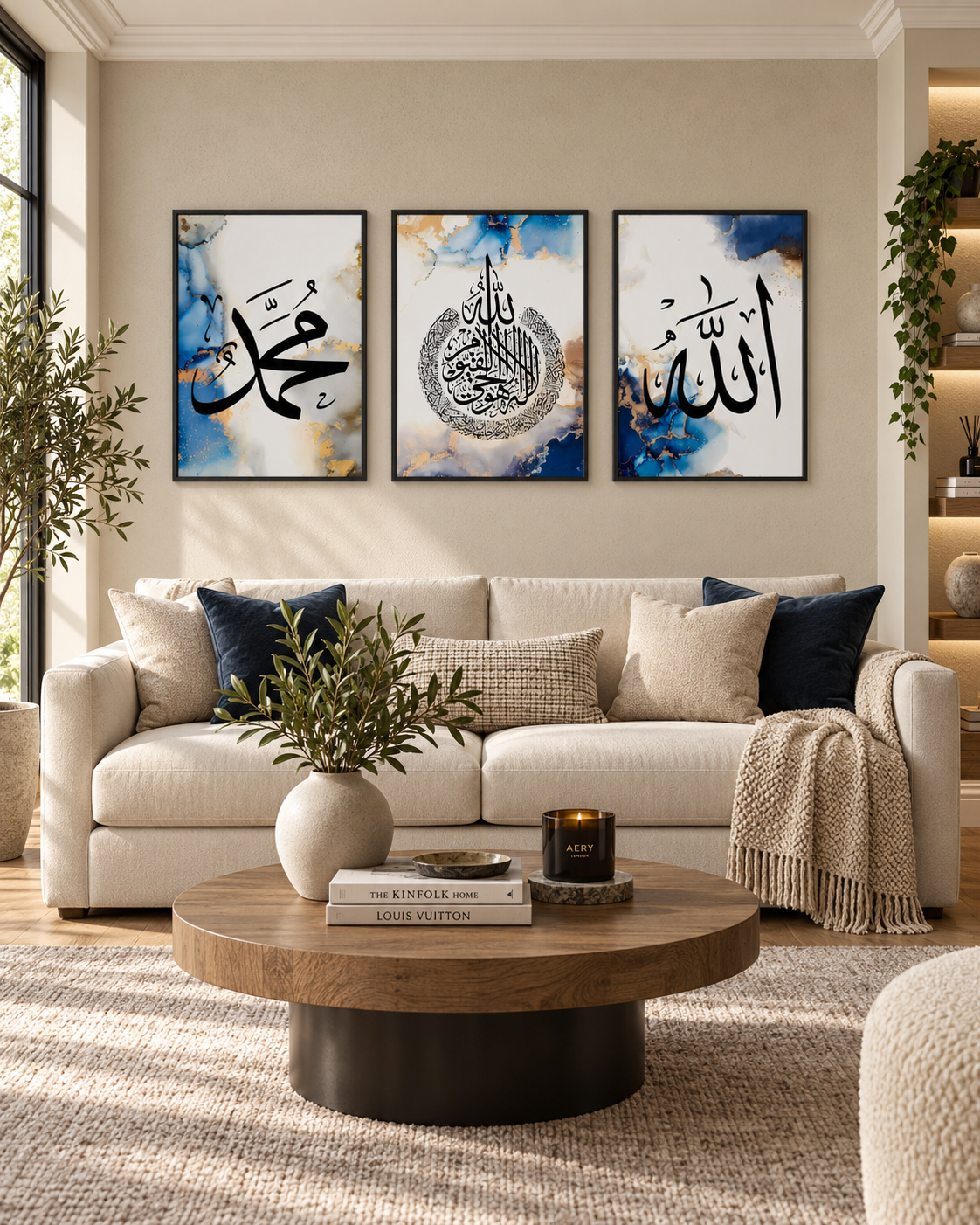 Blue Allah, Ayatul Kursi and Muhammad panels, view 5