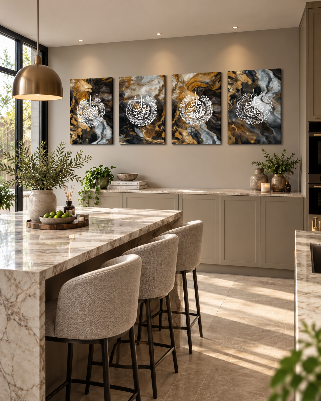 4 Quls Marble Abstract Canvas Set of 4, view 3