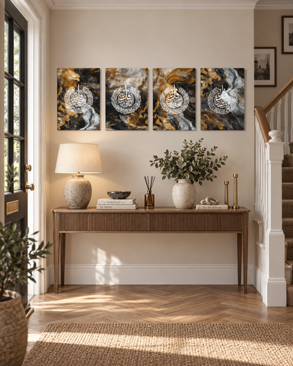 4 Quls Marble Abstract Canvas Set of 4, view 4