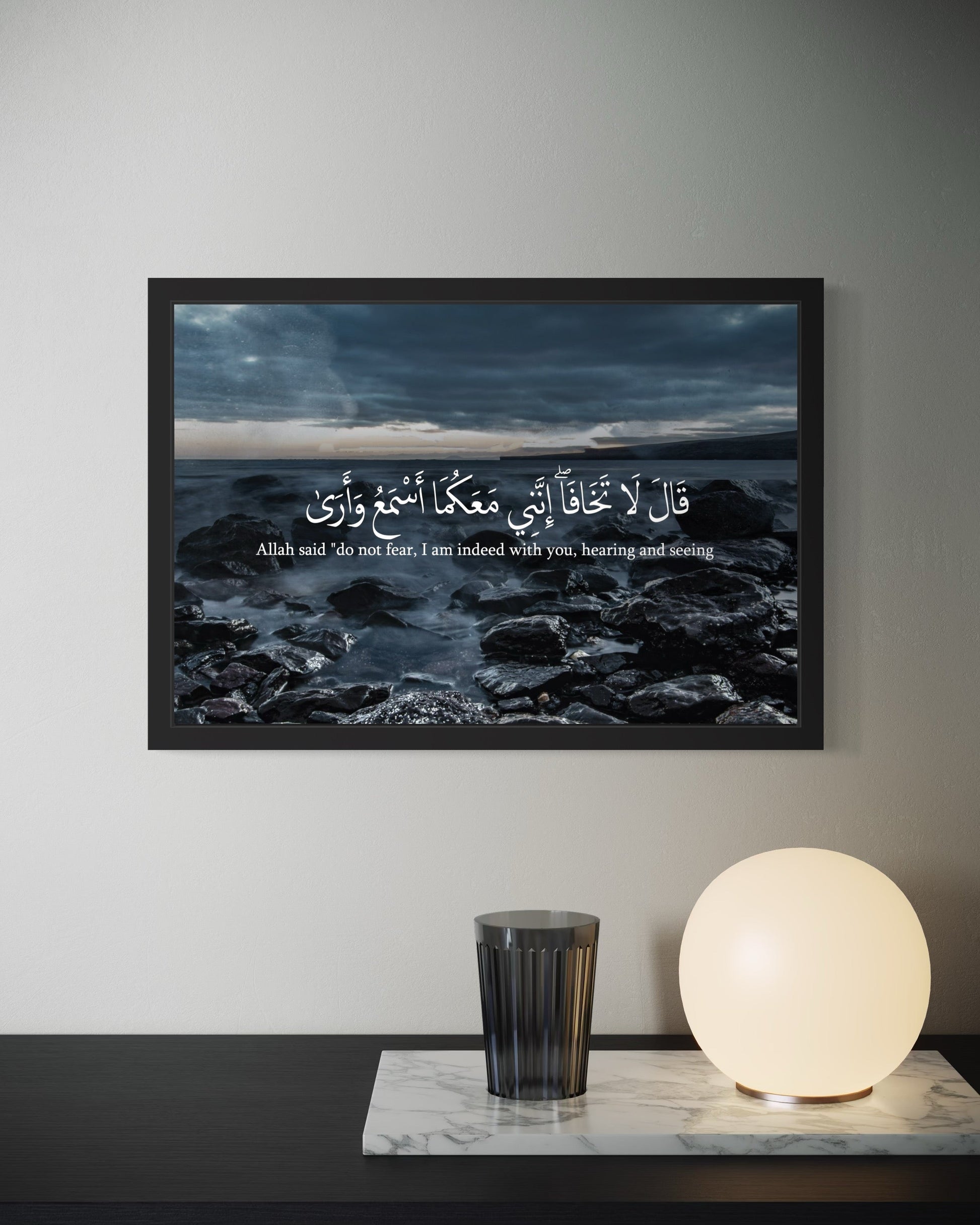 "Do not fear, I am indeed with you, hearing and seeing" – Rocky Waters Canvas 