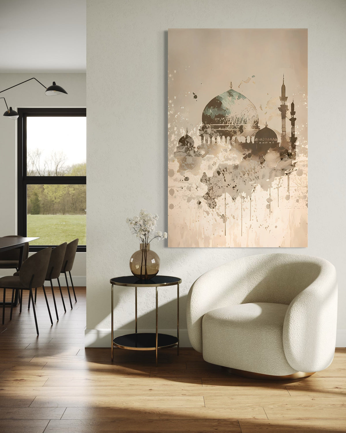 Abstract Mosque Canvas – Islamic Watercolor