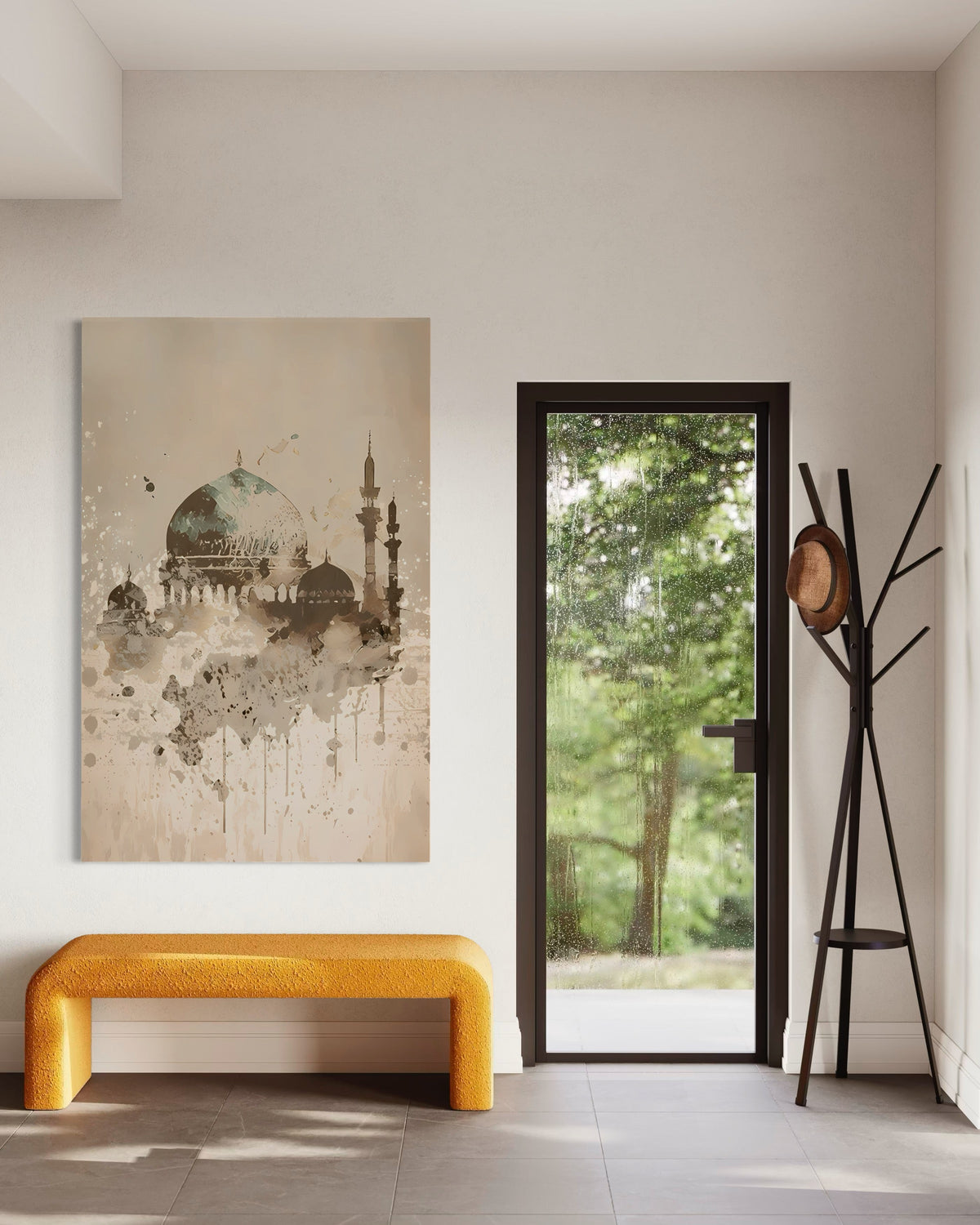 Abstract Mosque Canvas – Islamic Watercolor
