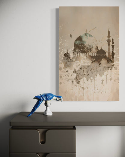Abstract Mosque Canvas – Islamic Watercolor