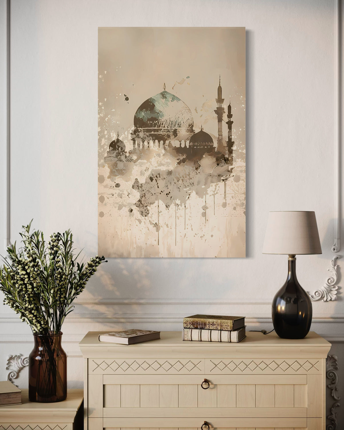 Abstract Mosque Canvas – Islamic Watercolor