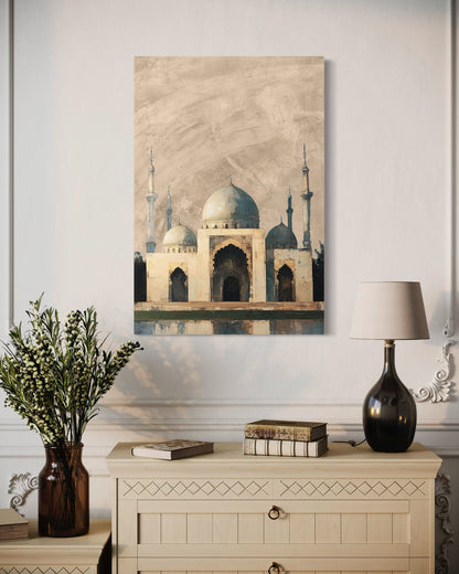 Mosque domes and minarets in earth tones, view 4