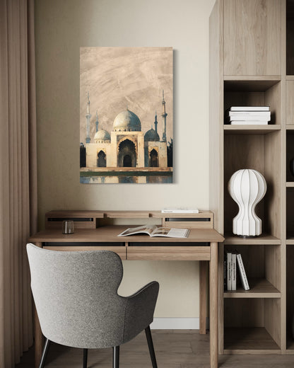 Mosque domes and minarets in earth tones, view 6