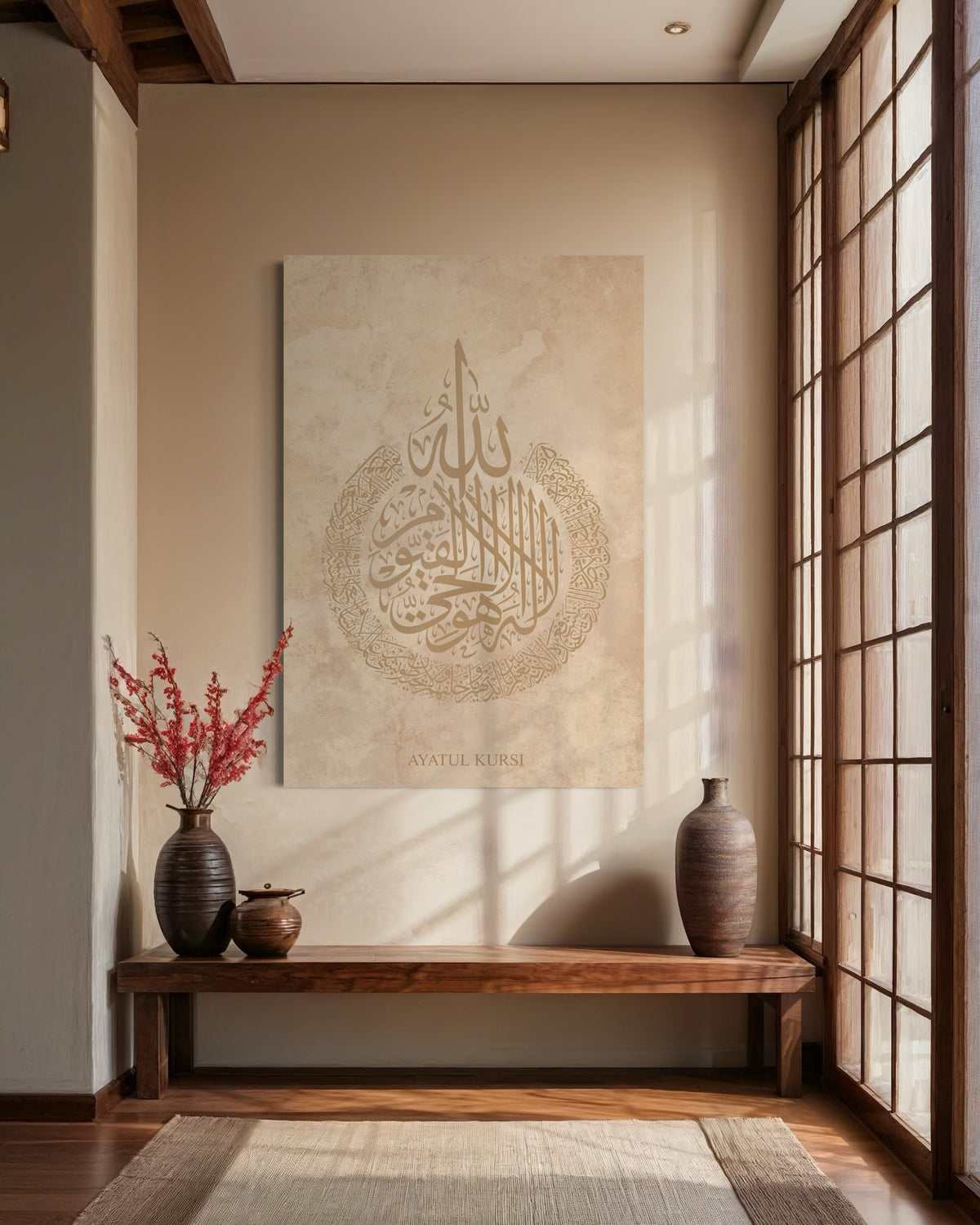 Ayatul Kursi Throne Verse calligraphy canvas, view 5