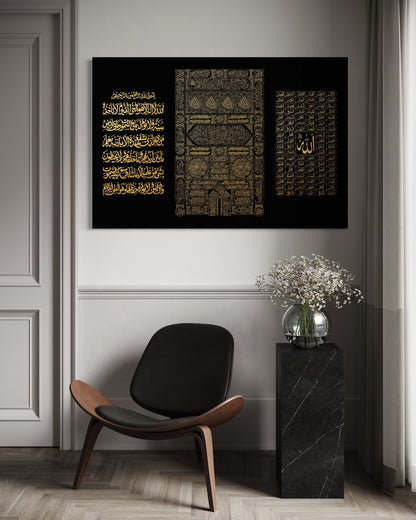 Ayatul Kursi, Kaaba Cloth & Asma'ul Husna Canvas