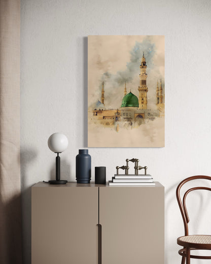 Masjid an-Nabawi Watercolour Canvas