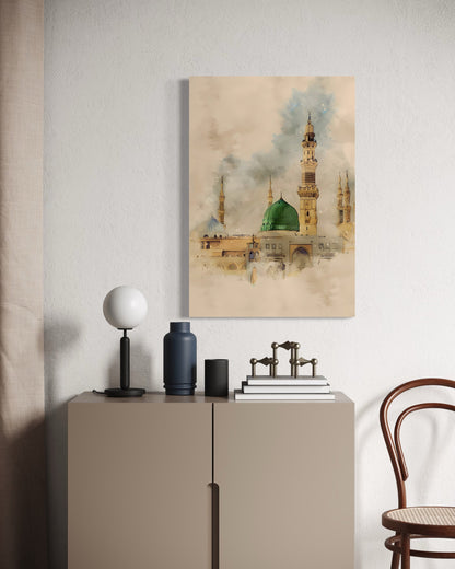 Masjid an-Nabawi Watercolour Canvas
