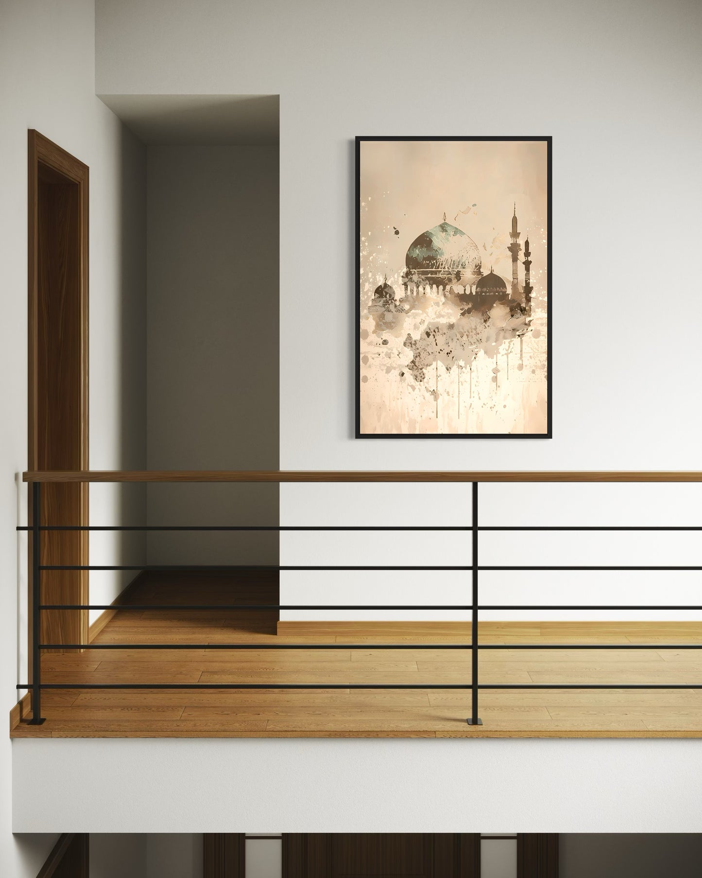 Abstract Mosque Canvas – Islamic Watercolor