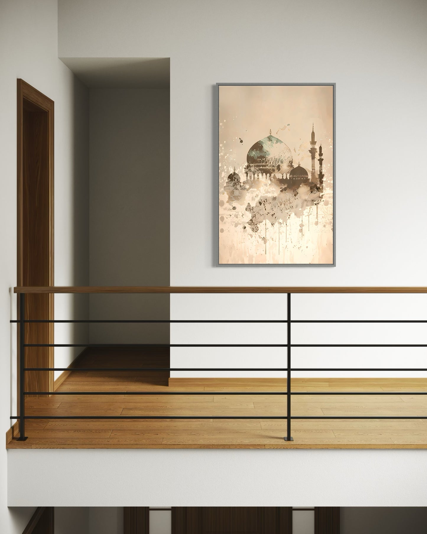 Abstract Mosque Canvas – Islamic Watercolor