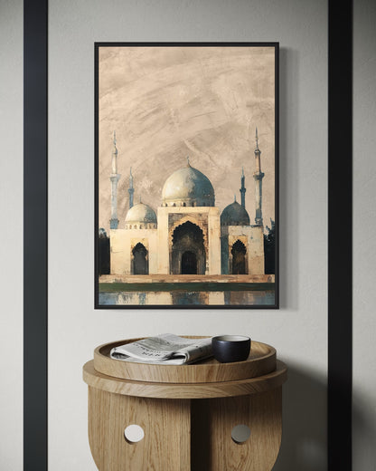 Timeless Mosque – Earth-Tone Islamic Canvas