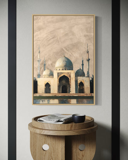 Timeless Mosque – Earth-Tone Islamic Canvas