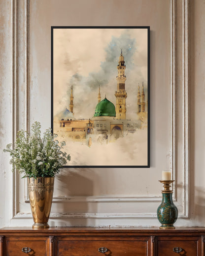 Masjid an-Nabawi Watercolour Canvas