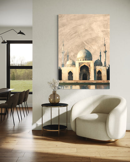 Timeless Mosque – Earth-Tone Islamic Canvas