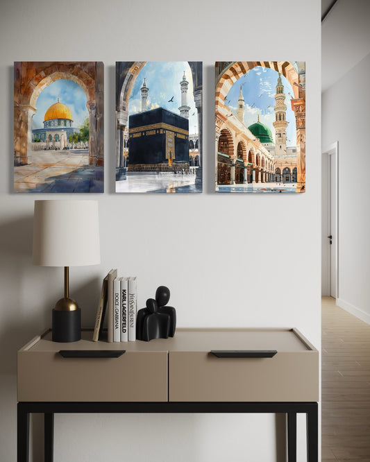 Al-Aqsa, Kaaba & Masjid an-Nabawi Set of 3