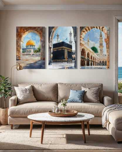 Al-Aqsa, Kaaba & Masjid an-Nabawi Set of 3