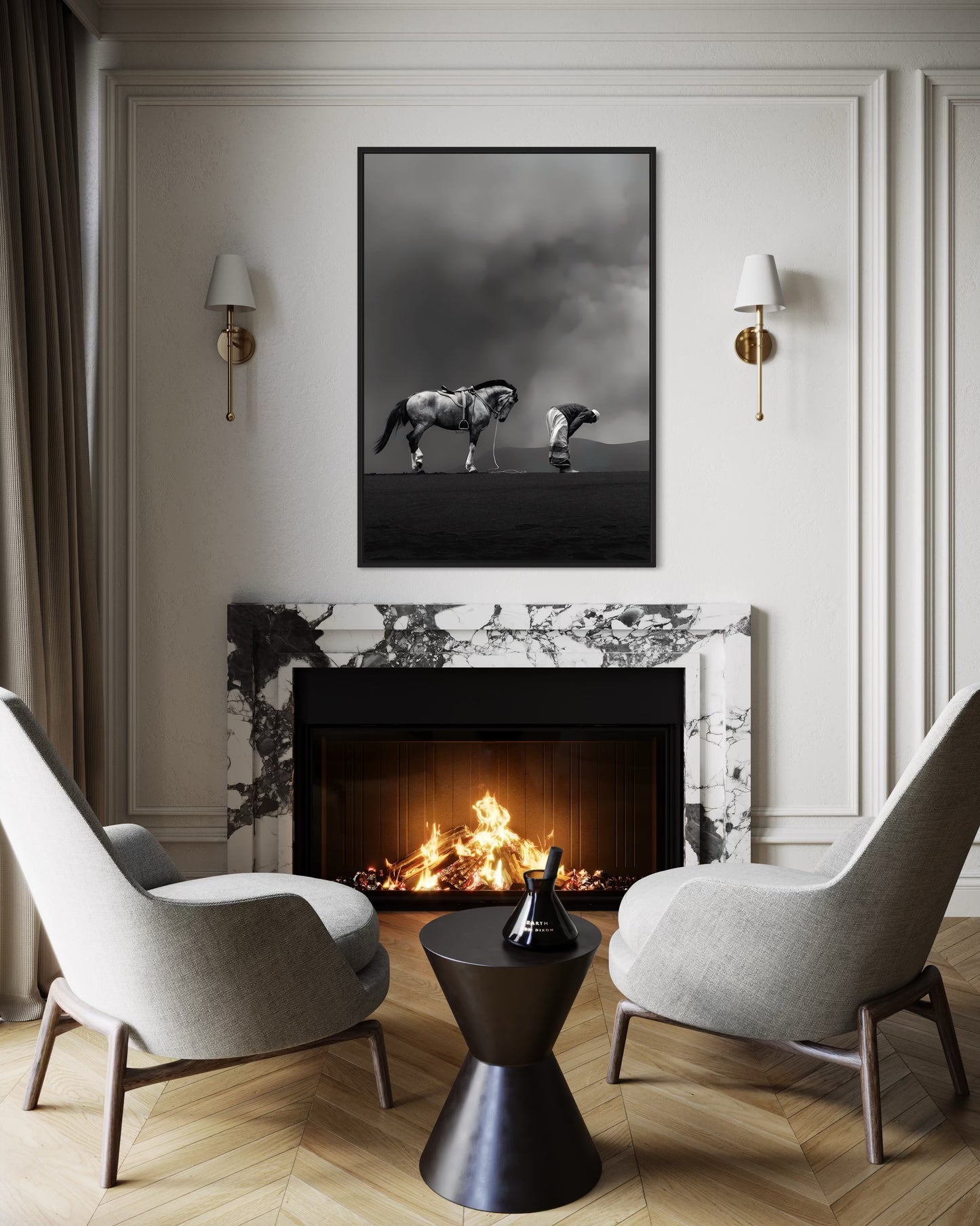 Unity in Prayer – Man and Horse in Worship Canvas 